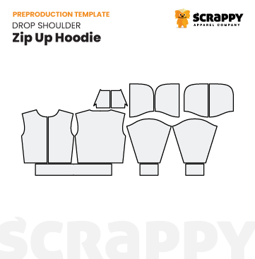 Drop Shoulder Zip Up Hoodie